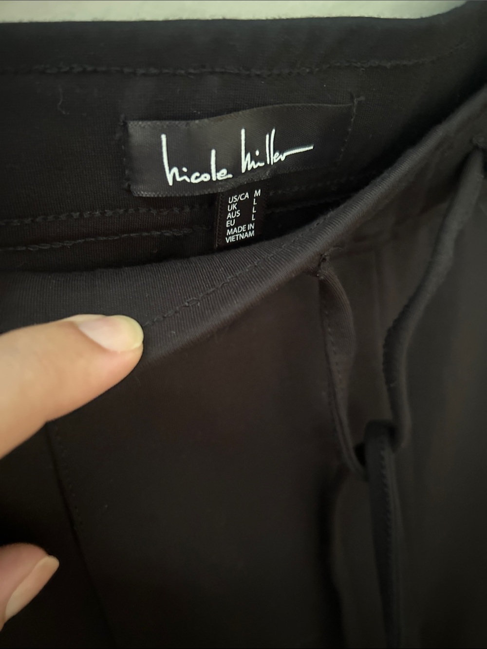 Nicole Miller Black Drawstring Lounge Pants